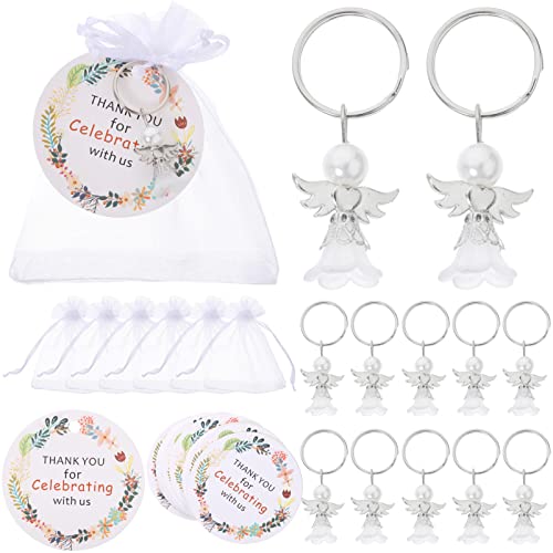 OUNONA 1 Satz Schlüsselanhänger Set für Hochzeiten und Babypartys mit Organzabeuteln und Anhängern Gastgeschenke für Feierlichkeiten und Taufen von OUNONA