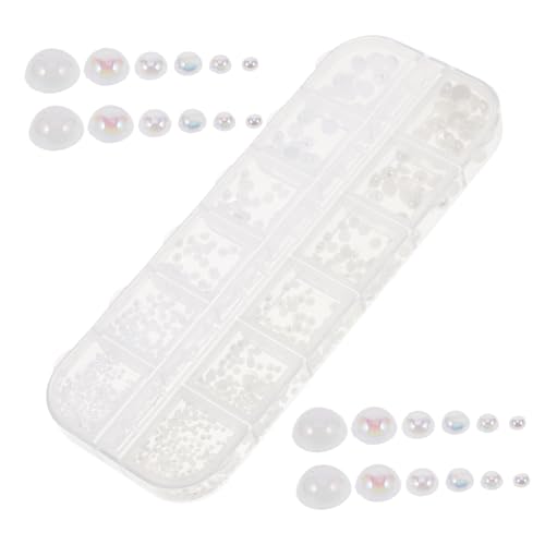 OUNONA 1 Schachtel Nail Art Perlen Fächer mit Halbrunden Flatback Imitationsperlen Weiß für DIY Nageldekoration Langlebig und Vielseitig für Party Hochzeit und Alltag OUNONA 1 Schachtel Nail Art Perlen Fächer mit Halbrunden Flatback Imitationsperlen Weiß für DIY Nageldekoration Langlebig und Vielseitig für Party Hochzeit und Alltag von OUNONA