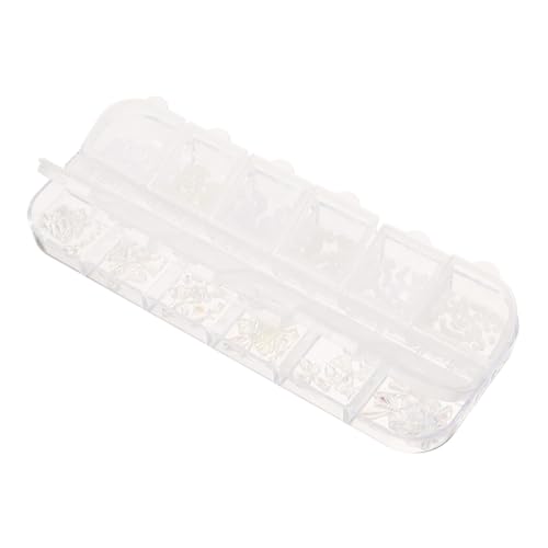 OUNONA 1 Schachtel Nail Charms mit Perlen und Glitzer für Kreative Nageldesigns Luxuriöse Dekorationen Praktischer Aufbewahrungsbox für Anfänger und Profis Vielseitige Stile für Nail Art von OUNONA