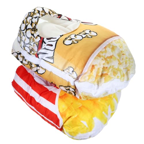 OUNONA 1 Set 2 Stück Haustier Transformationshut Neuheitskappe Hamburger Kostüm Pommes Frites Kostümhut Plüsch Popcorn Hüte Lebensmittel Plüsch Partyhüte Für Pommes Frites Hüte von OUNONA