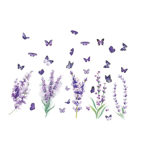 OUNONA 1 Set Selbstklebende Lavendel-Dekoration Schlafzimmer Wand- Baby Abnehmbare Dekorationen Aufkleber Kinderzimmer Lavendel Fensteraufkleber Pvc Violett von OUNONA