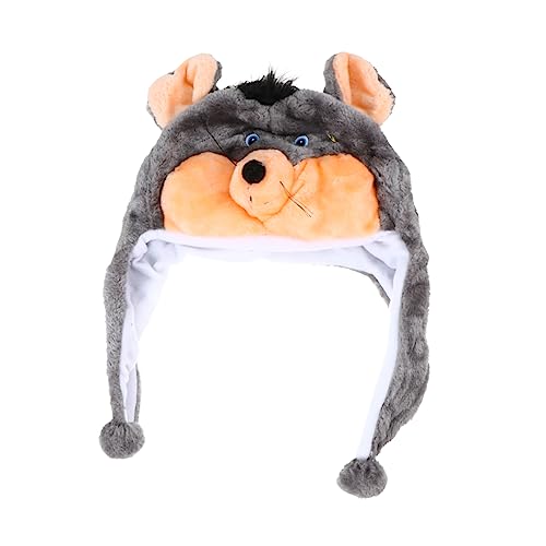 OUNONA 1 Stück Kuscheltier Hut warme Mütze für Mädchen Partyhut Plüschmütze neuartige Tierhüte Party Neuheit Kopfschmuck Party lustiger Hut Plüsch und pp Baumwolle Weiß von OUNONA