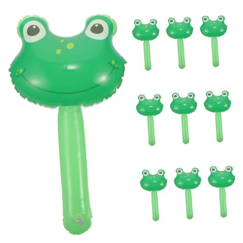 OUNONA 10 Stück Aufblasbarer Hammer mit Glocke Teiliges Frosch Design für Kindergeburtstage Partys und Spiele Sicheres und Lustiges für Familienfeiern Kostümzubehör von OUNONA