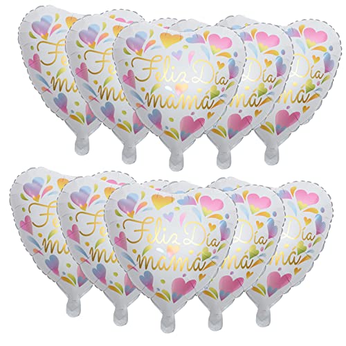 OUNONA 10 Stück Folienballons Mutter Dekoration Dekorationen für Und Rosa Mütter Partyballon Ballon zum Muttertag Muttertagdekoration Muttertagsdeko Aluminiumfolie von OUNONA