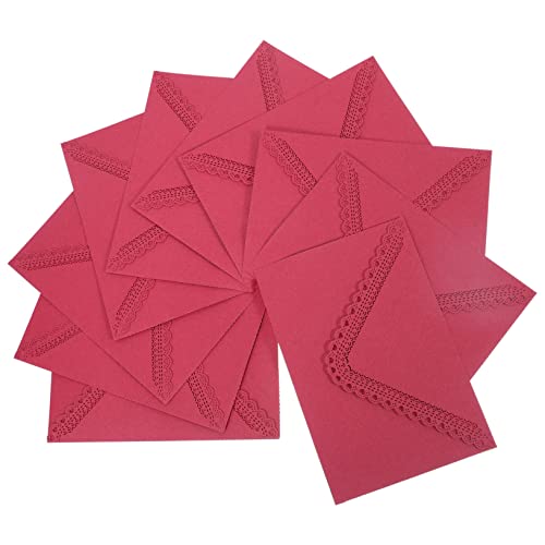 OUNONA 10 Stück Hollow Lace Umschläge Einladungskarten für Hochzeiten Geburtstage Verlobungen und Romantisches Design für Karten und Postkarten von OUNONA