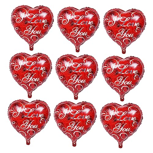 OUNONA 10 Stück Liebe Alufolienballon Groß Geburtstag Herz Valentinstag Partyzubehör Dekoration Hochzeit Süßigkeiten Partygeschenk Valentinsballons Brautduschenballons Rot Aluminiumfolie von OUNONA