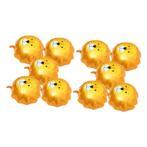 OUNONA 10 Stück Löwenkopf Folienballons für Kindergeburtstag Tierische Party Jungel Thema Langlebig und Sicher Ballon Dekoration für Unvergessliche Feiern von OUNONA