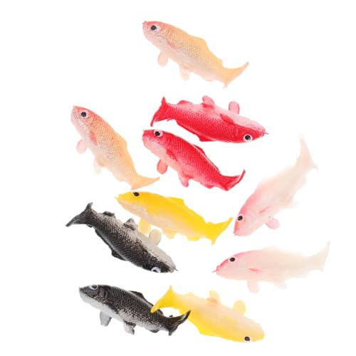 OUNONA 10 Stück Miniatur-Dinge Teich Tank künstlich Fisch-Party-Dekorationen Zubehör für Aquarien Aquarium Dekoration Harzmodell Fischglas-Dekoration Koi-Ornamente von OUNONA
