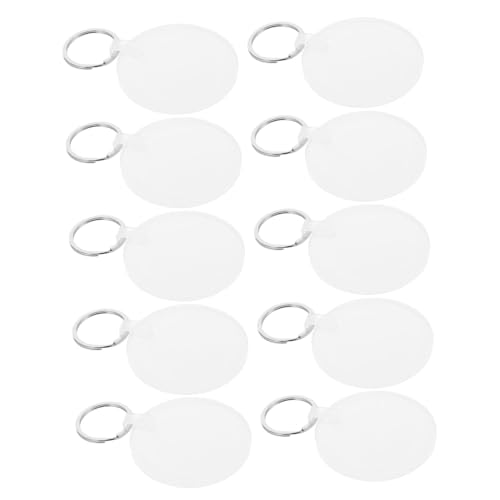 OUNONA 10 Stück Runde Acryl Schlüsselanhänger zum Sublimationsdruck Doppelseitige Heat Transfer Blanks für DIY Foto Schlüsselanhänger Robuste Blanko Schlüsselringe für Individuelle von OUNONA