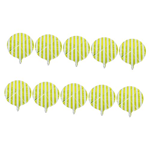 OUNONA 10 Stück Runde Gestreifte Folienballons Pastell für Geburtstagsparty und Babyparty Hochwertige Luftballons für Festliche Dekoration von OUNONA