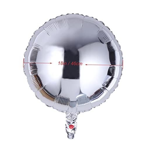 OUNONA 10 Stück Silberne Rundform Aluminiumfolie Ballons für Hochzeiten Valentinstag und Geburtstagsfeiern von OUNONA