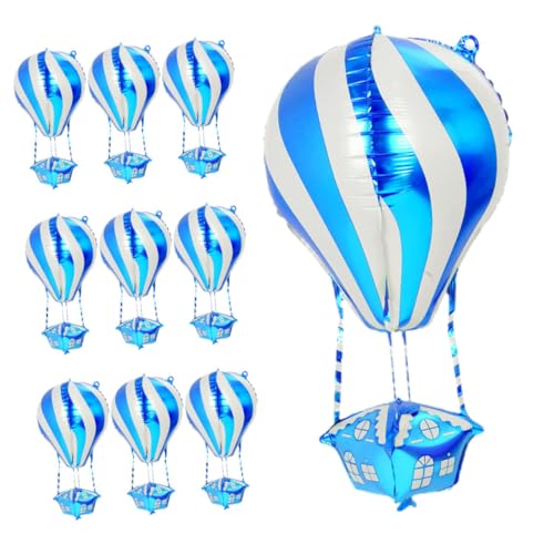 OUNONA 10 Stück Teiliges Aluminium Folienballons in Hot Air Ballon Form Farbintensiv und Lichtbeständig Vielseitige Partydekoration für Geburtstage Hochzeiten Babyshowers und Festliche von OUNONA
