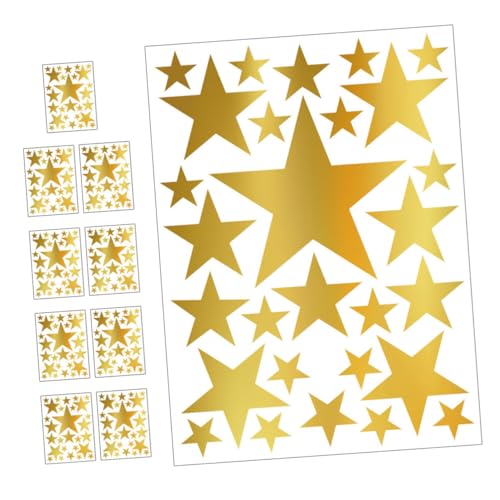 OUNONA 10 Stück Teiliges Goldene Stern wandsticker Selbstklebend Glänzend DIY Dekoration für Kinderzimmer Schlafzimmer Wohnzimmer Elegante Foliensterne für Stilvolle Wandgestaltung von OUNONA