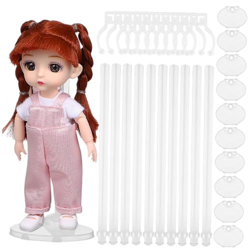 OUNONA 10 Stück Verstellbarer Puppenständer Teiliges für Puppen Actionfiguren und Sammlerstücke Platzsparend und Installieren von OUNONA