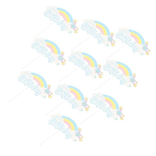 OUNONA 10 Stück Wolke Regenbogenkarte Geburtstagstorte Topper Einlagen Für Geburtstagstorten Party-dessert-kuchenaufsatz Tortendekorationsaufsätze Kuchentopper Blue Papier OUNONA 10 Stück Wolke Regenbogenkarte Geburtstagstorte Topper Einlagen Für Geburtstagstorten Party-dessert-kuchenaufsatz Tortendekorationsaufsätze Kuchentopper Blue Papier von OUNONA