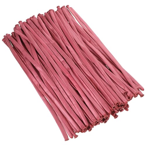 OUNONA 100 Stück Ballon Aus Metall Hochzeitsdeko Hochzeit Lange Luftballons Partyballons Partybevorzugung Lange Luftballons Lange Ballondekore Bausatz Für Modellierballons Emulsion Rot von OUNONA