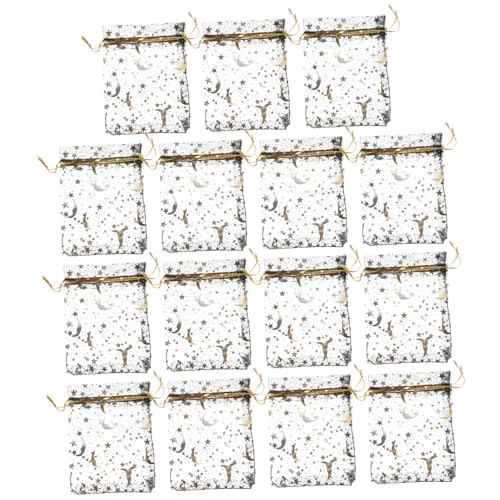 OUNONA 100 Stück Organza Schmuckbeutel mit Kordelzug Transparente Geschenktüten für Süßigkeiten Cookies und Kleine Gegenstände für Hochzeiten und Partys von OUNONA