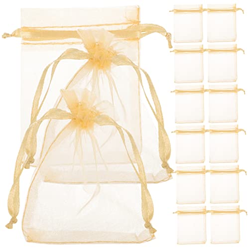 OUNONA 100 Stück Organzasäckchen mit Zugband Goldfarbene Geschenktüten für Hochzeit Party Schmuckbeutel Kleine Geschenkverpackung Vielseitig Nutzbare Stoffsäckchen OUNONA 100 Stück Organzasäckchen mit Zugband Goldfarbene Geschenktüten für Hochzeit Party Schmuckbeutel Kleine Geschenkverpackung Vielseitig Nutzbare Stoffsäckchen von OUNONA