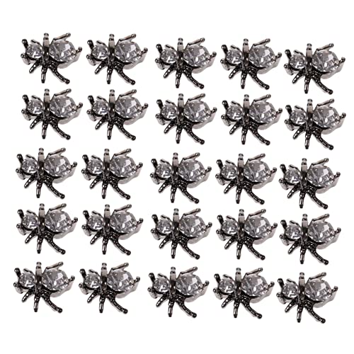 OUNONA 100 Stück Spider Nail Art Charms Metallische Halloween Nagel Dekorationen DIY Maniküre Zubehör für Kreative und Einzigartige Nagelverzierungen von OUNONA