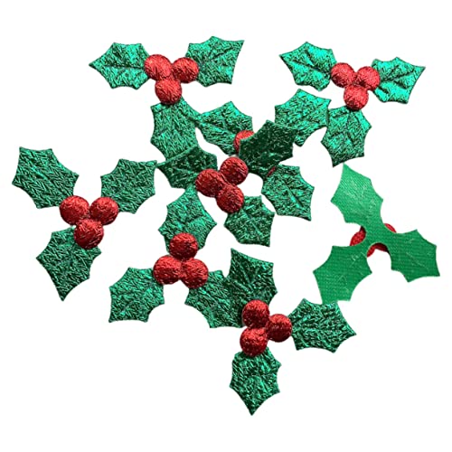 OUNONA 100 Stück Teiliges DIY Weihnachtsdeko mit Goldgrünen Stoffblättern und Roten Beeren Langlebige Bastelaccessoires für Tür und Tischdekoration für Kreative Handarbeiten und OUNONA 100 Stück Teiliges DIY Weihnachtsdeko mit Goldgrünen Stoffblättern und Roten Beeren Langlebige Bastelaccessoires für Tür und Tischdekoration für Kreative Handarbeiten und von OUNONA