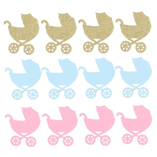 OUNONA 100 Stück Teiliges Pram Papierkonfetti Gold Blau Kreative Babyparty Dekoration Streudeko für Geburtstag Shower Festliche Tischdeko und Party Atmosphäre von OUNONA