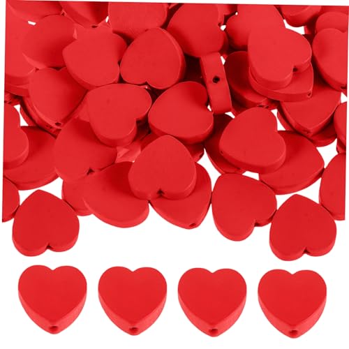 OUNONA 100Stücke Valentinstag Holzperlen Herzförmige DIY Schmuckperlen für Armbänder Bastelarbeiten Robuste Deko Perlen Holz für Kreative Dekorationen OUNONA 100Stücke Valentinstag Holzperlen Herzförmige DIY Schmuckperlen für Armbänder Bastelarbeiten Robuste Deko Perlen Holz für Kreative Dekorationen von OUNONA