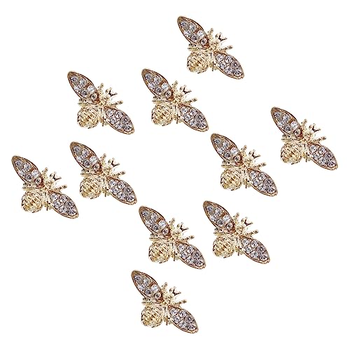 OUNONA 10 Stück 3D Bienen Nagelkunst Selbstgemacht Material für Nagelkunst Ornamente Legierung Einfach zu Verwenden für Natürliche und Künstliche Nägel von OUNONA