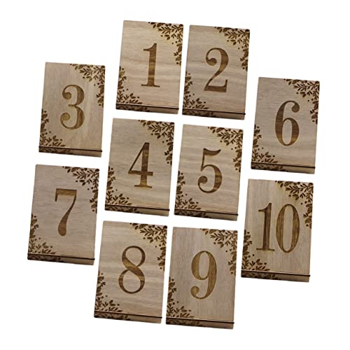 OUNONA 10Stücke Rustikale Holztischnummern Für Hochzeitsfeiern Tischdekoration Vintage Tischnummern Für Hochzeiten Event Dekoration Essbereich Rustikale Tischkarten von OUNONA