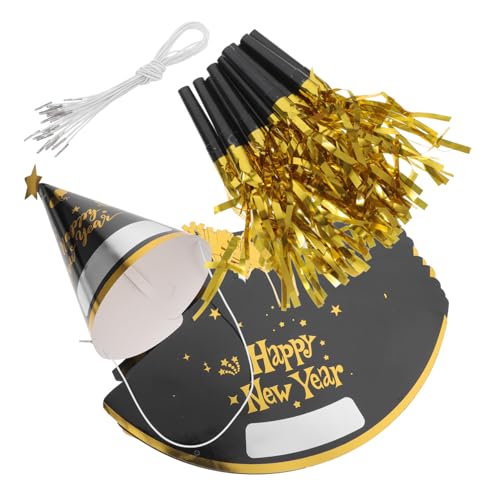 OUNONA 12 Sätze Neujahrsparty-Papierhut Papierkegelhüte für das neue Jahr Papierhüte des neuen Jahres frohes neues jahr hüte Kegelhüte aus Papier Partyhüte für das neue Jahr PVC von OUNONA