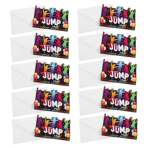 OUNONA 12 Sätze Party-einladungskarte Skateboard-einladungen Geburtstagseinladungen Für Mädchen Jump-geburtstagsparty-dekorationen Geburtstagskarten Für Papier Black von OUNONA