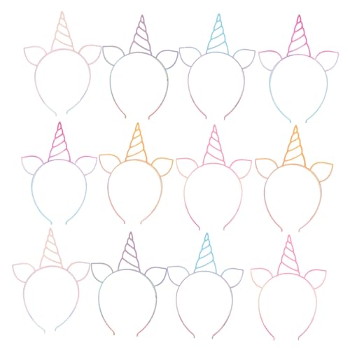 OUNONA 12 Stück Einhorn Haarreife mit Glitter und Buntem Sprühlack Leichte Verzierte Kunststoff Haarbänder mit Horn und Ohren für Party Geburtstag Karneval und Festliche Anlässe OUNONA 12 Stück Einhorn Haarreife mit Glitter und Buntem Sprühlack Leichte Verzierte Kunststoff Haarbänder mit Horn und Ohren für Party Geburtstag Karneval und Festliche Anlässe von OUNONA