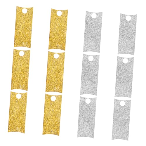 OUNONA 12 Stück Namensschilder für Flasche und Becher Blanko Diy Namensplaketten Goldene und Silberne Acrylplatten für Gestaltung und Dekoration von OUNONA