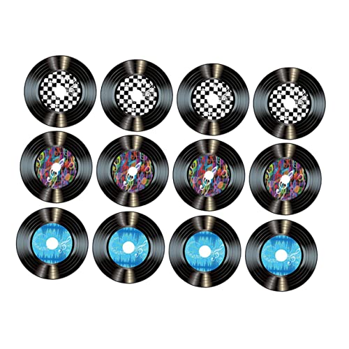 OUNONA 12 Stück Teiliges Papier Schallplatten Wanddeko für Retro Musik Themenpartys Stilvolle Wandornamente für Wohnzimmer Schlafzimmer Bar OUNONA 12 Stück Teiliges Papier Schallplatten Wanddeko für Retro Musik Themenpartys Stilvolle Wandornamente für Wohnzimmer Schlafzimmer Bar von OUNONA