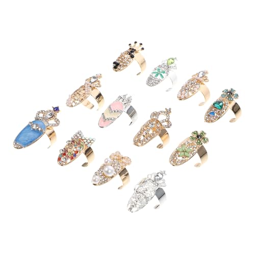 OUNONA 12Stücke Nagelkunst Dekorationen Fingerringe mit Applikationen für Maniküre und Besondere Anlässe Wie Hochzeiten Partys und Feiertage OUNONA 12Stücke Nagelkunst Dekorationen Fingerringe mit Applikationen für Maniküre und Besondere Anlässe Wie Hochzeiten Partys und Feiertage von OUNONA