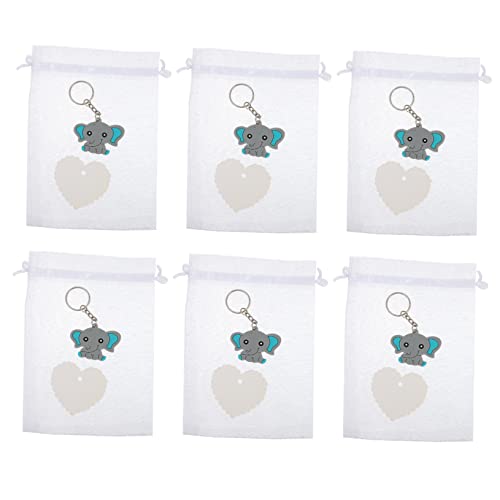 OUNONA 15 Sätze Elefant Schlüsselanhänger Party Souvenirs für Shower Kindergeburtstag und Hochzeiten Kreative Gastgeschenke mit Dankeskarten von OUNONA