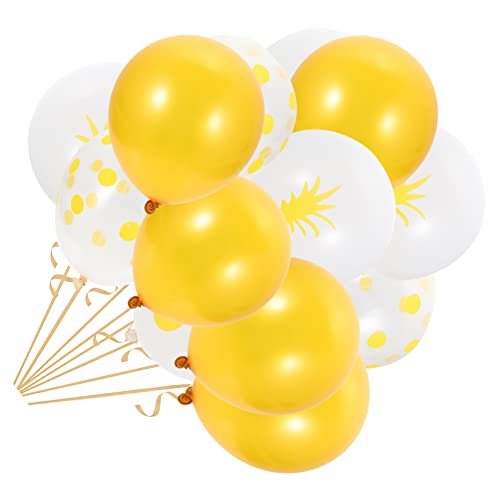 OUNONA 15 Stück Ananas-Ballon tropische Ballongirlande Glücklich Strand Ananasdekor hawaii party dekoration sommerdeko Latexballons Luftballons als Partydeko Partyballons Emulsion Yellow von OUNONA