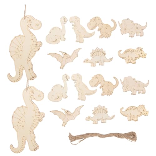 OUNONA 16 Stück Teiliges DIY Holz Bastelset Kleine Dinosaurier Anhänger aus Naturbelassenen Holzscheiben Niedliches Cartoon Design Kreative Holzfiguren zum Bemalen und Dekorieren für OUNONA 16 Stück Teiliges DIY Holz Bastelset Kleine Dinosaurier Anhänger aus Naturbelassenen Holzscheiben Niedliches Cartoon Design Kreative Holzfiguren zum Bemalen und Dekorieren für von OUNONA