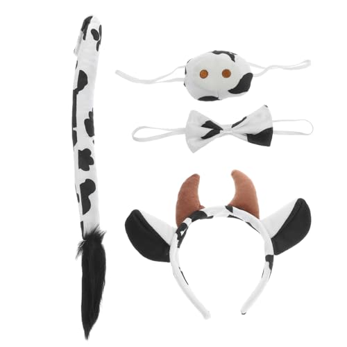 OUNONA 1Satz Kuh Kostüm Teiliges Zubehör mit Stirnband Fliege Nase und für Erwachsene für Karneval Halloween und Cosplay Events OUNONA 1Satz Kuh Kostüm Teiliges Zubehör mit Stirnband Fliege Nase und für Erwachsene für Karneval Halloween und Cosplay Events von OUNONA