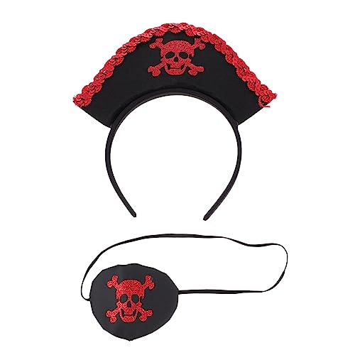 OUNONA 1Satz Piraten Kostüm Set für Haarband und Augenklappe für Halloween Party und Kostüm Events Zubehör für Piraten Themenpartys und Cosplay OUNONA 1Satz Piraten Kostüm Set für Haarband und Augenklappe für Halloween Party und Kostüm Events Zubehör für Piraten Themenpartys und Cosplay von OUNONA
