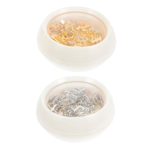 OUNONA 2 Boxen Teiliges Metall Nail Art Charms mit Buchstaben und Funkelnden Strass Kristallen Gold und Silberfarbene Nail Art Schmuckstücke für Kreative Nagelgestaltung und DIY Designs OUNONA 2 Boxen Teiliges Metall Nail Art Charms mit Buchstaben und Funkelnden Strass Kristallen Gold und Silberfarbene Nail Art Schmuckstücke für Kreative Nagelgestaltung und DIY Designs von OUNONA