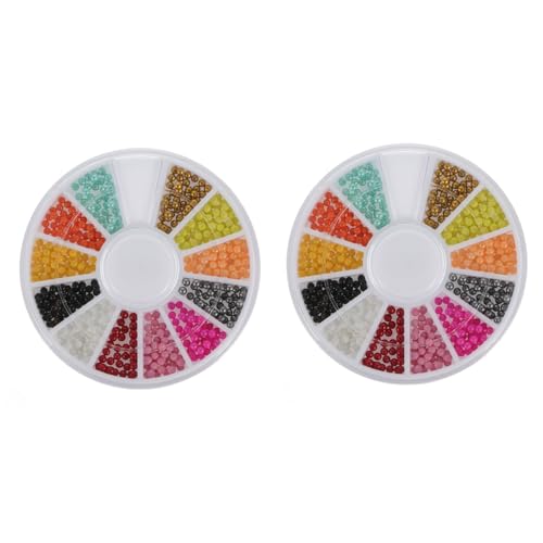 OUNONA 2 Karton Manicure Caviar Beads Pack Farben Kleine Nagelperlen für DIY Nail Art Naturnägel und Gelnägel Maniküre Zubehör Kreative Nageldekorationen Geschenkidee von OUNONA