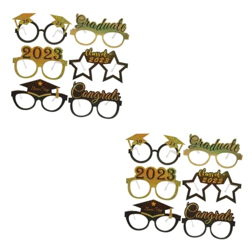 OUNONA 2 Sätze Abschlussbrille Gläser Grad Foto Requisiten Blau Rosa Absolventen Geformt Party Foto-requisiten Für Die Abschlusssaison Papier 6 Stück * 2 OUNONA 2 Sätze Abschlussbrille Gläser Grad Foto Requisiten Blau Rosa Absolventen Geformt Party Foto-requisiten Für Die Abschlusssaison Papier 6 Stück * 2 von OUNONA
