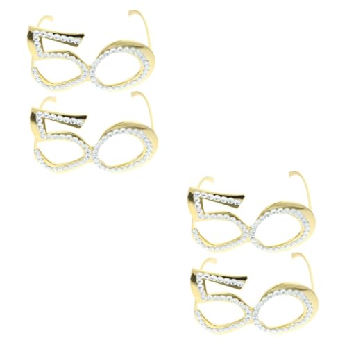 OUNONA 2 Sätze Brille Mit Strass Dekorative Partybrille Für Erwachsene Witzige Geburtstagsfeier Accessoires Fotorequisit Für Jubiläumsfeiern 2 Stück * 2 von OUNONA