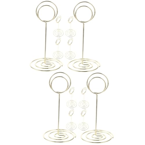 OUNONA 2 Sätze Foto Halter Für Hochzeit Partys Platzkartenhalter Mit Standfuß Kreative Notizklammern Für Menükarten Und Tischnummern Goldfarben 6 Stück * 2 von OUNONA