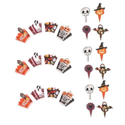 OUNONA 2sätze Kürbis-cupcake-topper Mit Gruseligem Kuchen-topper Spinnen-cupcake-förmchen Und Totenkopf-muffinförmchen Halloween-backdekorationen Aus Papier Für Partygeschenke OUNONA 2sätze Kürbis-cupcake-topper Mit Gruseligem Kuchen-topper Spinnen-cupcake-förmchen Und Totenkopf-muffinförmchen Halloween-backdekorationen Aus Papier Für Partygeschenke von OUNONA
