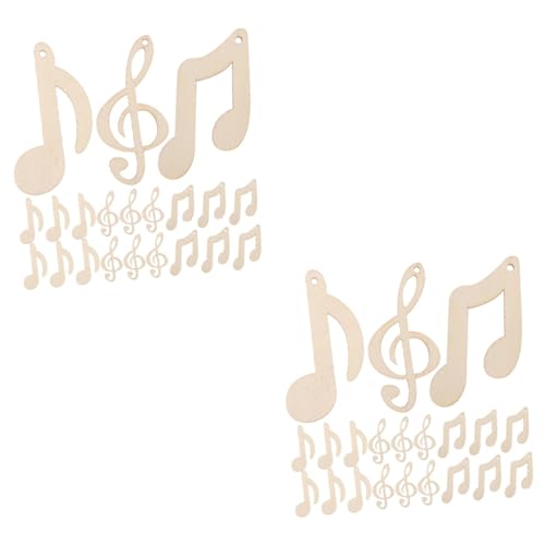 OUNONA 2 Sätze Musikalische Holznoten Diy Holzschnitt Musiknoten Für Dekoration Für Partys Bastelprojekte Und Streudeko Unbehandelt Und Leicht Für Gestaltung 30 Stück * 2 von OUNONA