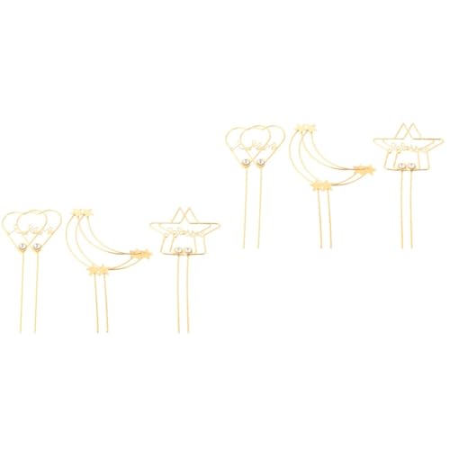 OUNONA 2 Sätze Teiliges Rhinestone Cake Topper Set Kreative Kuchenstecker in Gold Mond Stern Herz Für Geburtstagsfeiern Und Hochzeitsdekorationen Metallmaterial Sicher Für 6 Stücke * 2 OUNONA 2 Sätze Teiliges Rhinestone Cake Topper Set Kreative Kuchenstecker in Gold Mond Stern Herz Für Geburtstagsfeiern Und Hochzeitsdekorationen Metallmaterial Sicher Für 6 Stücke * 2 von OUNONA