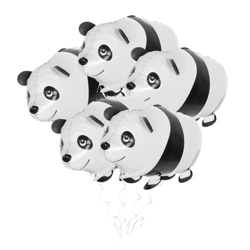 OUNONA 2 Stück Dekorative Panda Luftballons aus Aluminiumfolie Kreative Laufende Tierform Kinderfreundliche Farm Motto Partydekoration für Geburtstag und Grillfeier von OUNONA