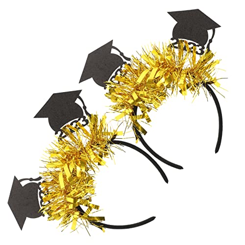 OUNONA 2 Stück Doktorhut Stirnband Bachelor Stirnbänder Für Modische Quaste Mini Zubehör Geburtstagshüte Lustige Partyhüte Kappe Stirnband Remix Abschlussfeier Bunt Damen von OUNONA