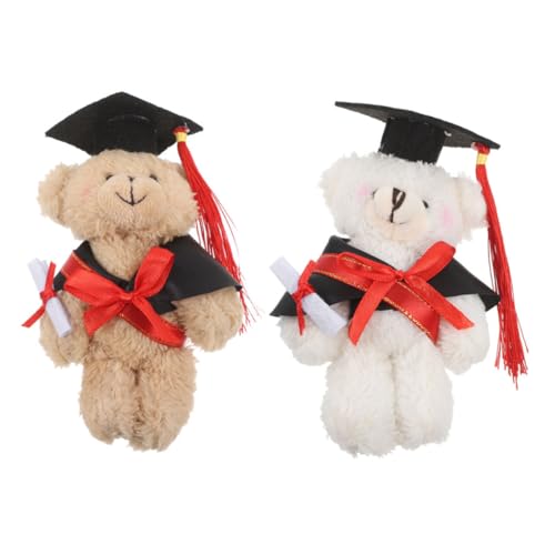 OUNONA 2 Stück Dr. Bärenpuppe Abschluss-stoffbär-plüschtier Abschluss Vorhanden Favorisieren Ausgestopft Tragen Grad Party Abschluss Bär Mini Filzstoff von OUNONA